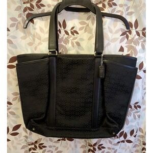 Coach Y2K Large Signature Canvas Vachetta Leather Tote Bag F77014 Vintage